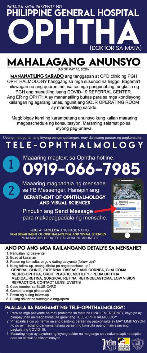 Sa mga minamahal naming mga pasyente, Maari po kayong .